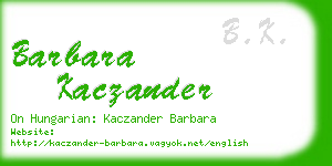 barbara kaczander business card